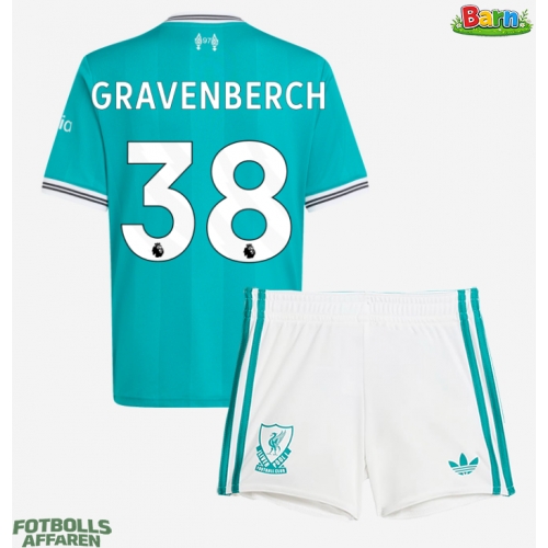 Liverpool Ryan Gravenberch #38 Tredjeställ Barn 2025-26 Kortärmad (+ Korta byxor)
